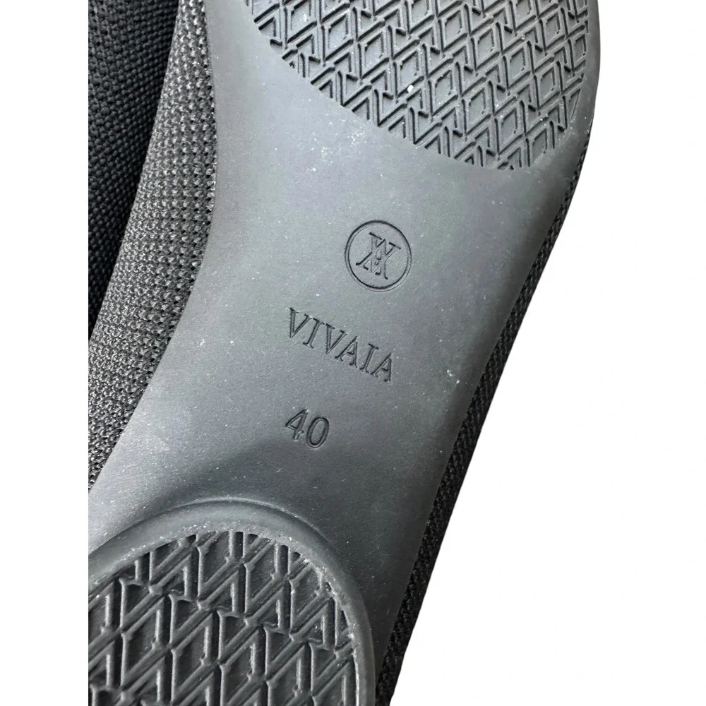Vivaia Almond Toe Ballet Flats Tamia 2.0 Black Size 40 US 9 Comfort Knit